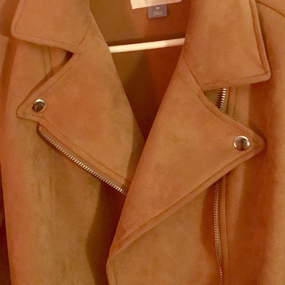 Biker style stretchable sueded old navy jacket